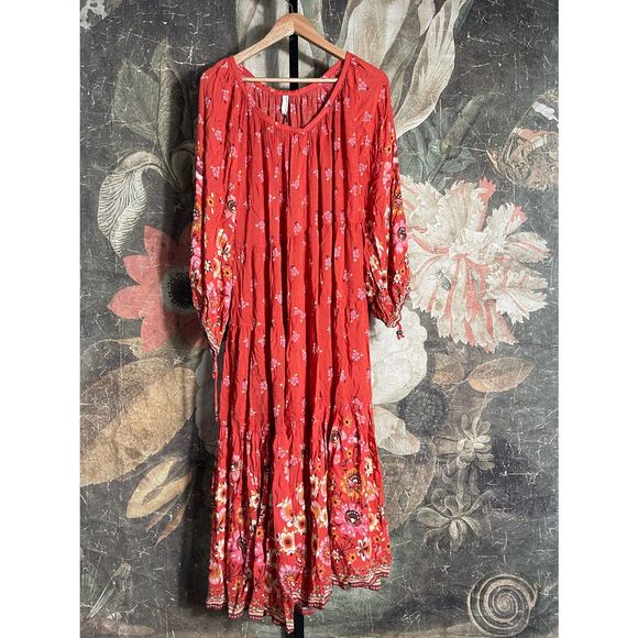 Spell Red Floral Maxi Dress - Picture 4 of 8